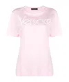 Versace Logo Cotton T-shirt In Pink