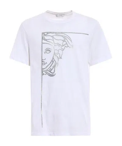Versace Logo Printed T-shirt In White