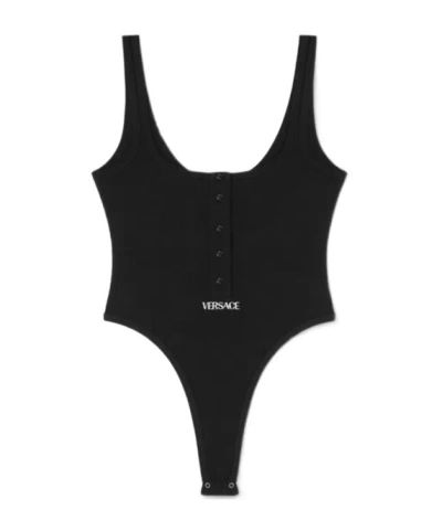 VERSACE LOGO RIBBED BODYSUIT