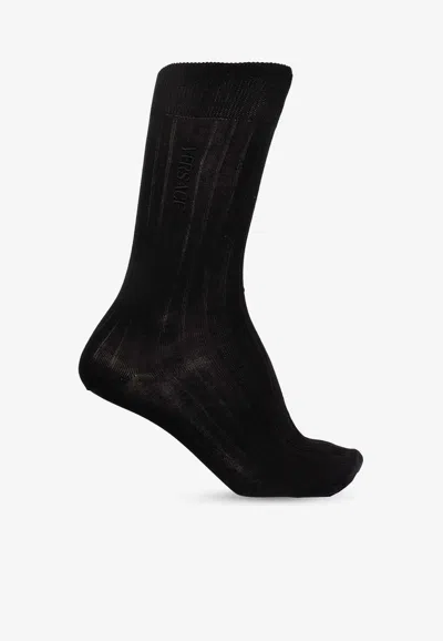 VERSACE LOGO RIBBED SOCKS