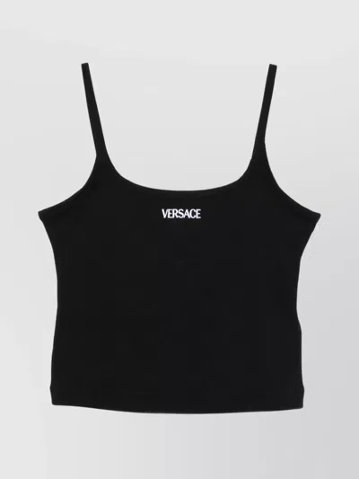 Versace Logo Ribbed Tank Top