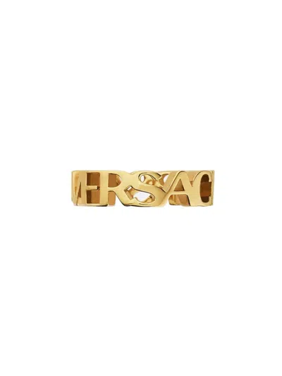 Versace Emblem Cut-out Gold Ring