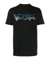Versace Logo Round Neck T-shirt In Black