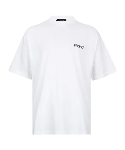 Versace Logo Round-neck T-shirt In White