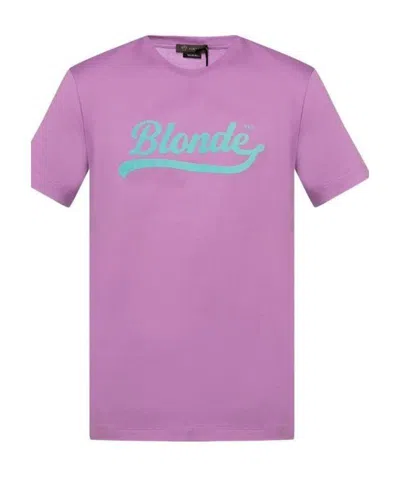 Versace Logo Round-necked T-shirt In Pink