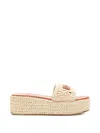 Versace Espadrille Platform Slide Sandal In Neutral