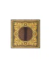Versace Baroccodile-print Silk Square Scarf In Brown