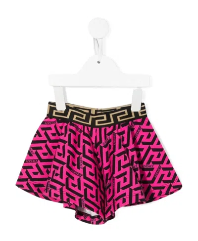 Versace Logo Shorts In Pink