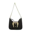 Versace Logo Shoulder Bag In Black