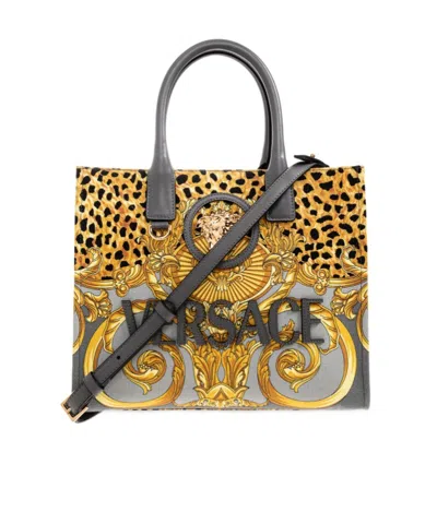 Versace Logo Shoulder Bag In Multi