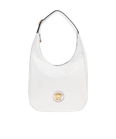 Versace Logo Shoulder Bag In White