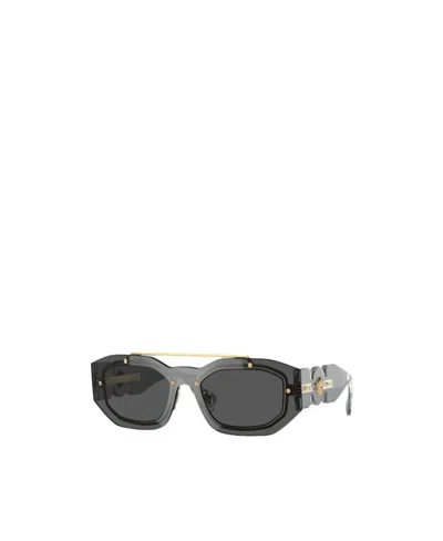 Versace Logo Sunglasses In Black