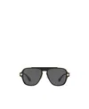 Versace Medusa Charm 56mm Square Sunglasses In Black