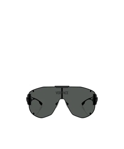Versace Logo Sunglasses In Black