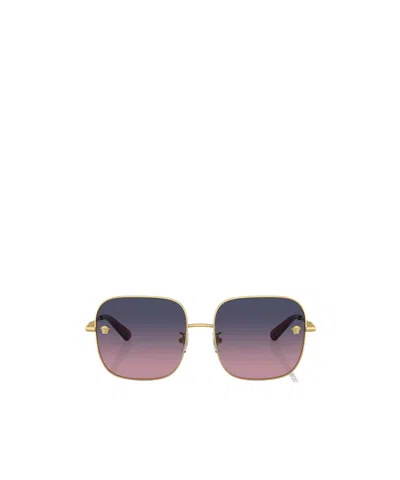 Versace Logo Sunglasses In Gray