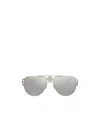 Versace Logo Sunglasses In Gray
