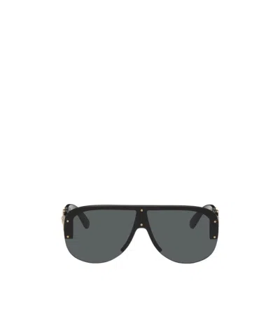 Versace Logo Sunglasses In Gray