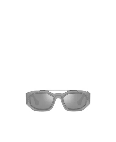 Versace Logo Sunglasses In Gray