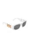 Versace Logo Sunglasses In Gray