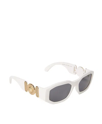 Versace Logo Sunglasses In Gray