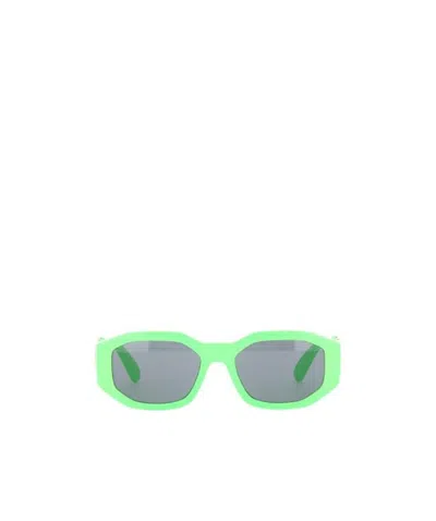 Versace Logo Sunglasses In Gray