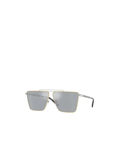 Versace Logo Sunglasses In Gray