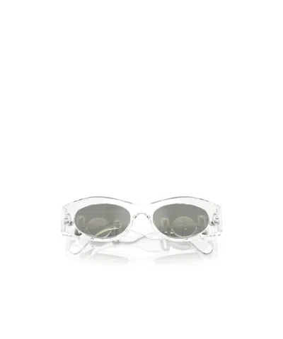 Versace Logo Sunglasses In Gray
