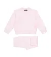 Versace Logo Sweatshirt And Sweatpants Set In Pink