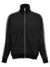 Versace Allover-pattern Cotton Track Jacket In Black