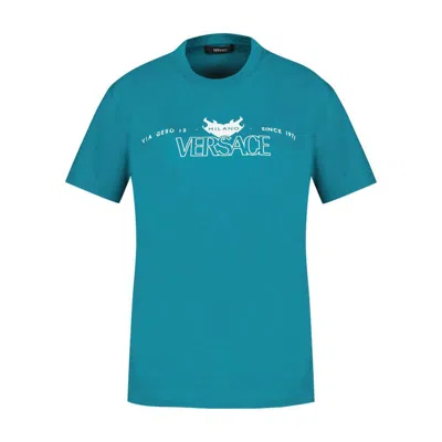 Versace Logo T Shirt In Green