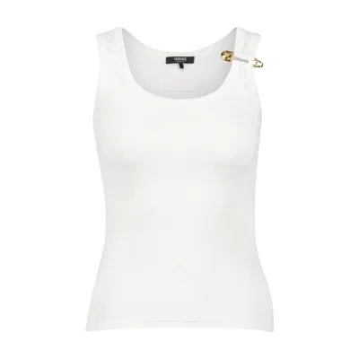 Versace Logo T Shirt In White