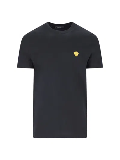Versace Logo T-shirt In Black