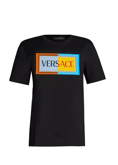 Versace Logo T-shirt In Black
