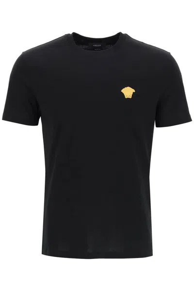 Versace Medusa Minimalist Crew Neck T-shirt In Black