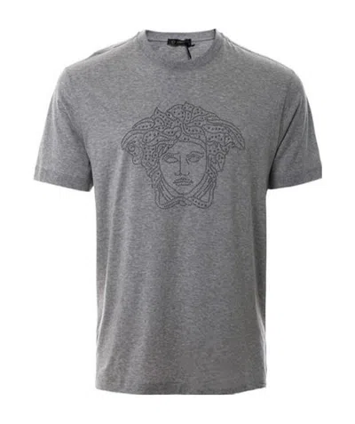 Versace Logo T-shirt In Gray