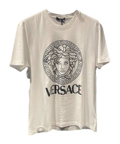 Versace Logo T-shirt In Nude