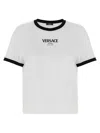 Versace Crew Neck Nylon And Silk Top In White