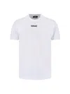 Versace White T-shirt With Lettering Logo On The Front In Cotton Man In White