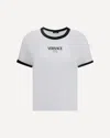Versace Crew Neck Nylon And Silk Top In White