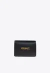 Versace Logo Tag Bi-fold Wallet In Black