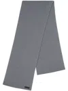 Versace Logo-tag Virgin-wool Scarf In Grey