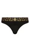 Versace Greek Key Low-rise Jock Strap In Black  