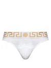 Versace Greca Stretch-cotton Briefs In White