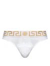 Versace Greca Stretch-cotton Briefs In White