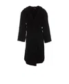 Versace Logo Towelling Belted Robe In Black