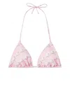 Versace Logo Triangle-cup Bikini Top In Multicolor