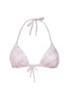 Versace Chain Print Bikini Bottom In Pink