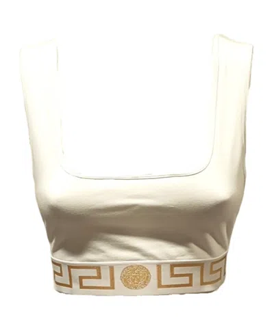 Versace Logo Trimmed Vest In White