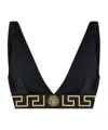 Versace Women Bikini Top With Logo Band In Black