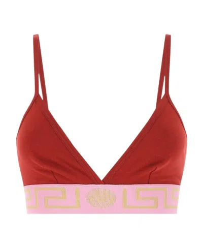 Versace Logo-underband Bra In Red